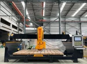 دستگاه برش اره پل CNC 5 محور تک بلوک هوشمند اتوماتیک برای گرانیت، سنگ مرمر، کوارتز با حداکثر اندازه پردازش 3400*2000*180 میلی‌متر، موتور 15 کیلووات، برق 380 ولت