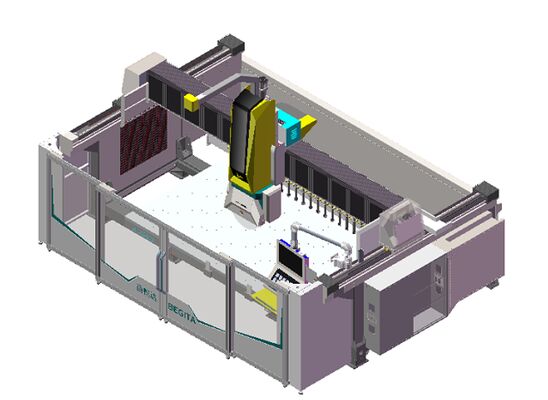 5 محور CNC روتر با 20 kW BT40 Spindle کنترل همزمان 5 محور واقعی و طراحی میز ترکیبی برای برش دقیق سنگ