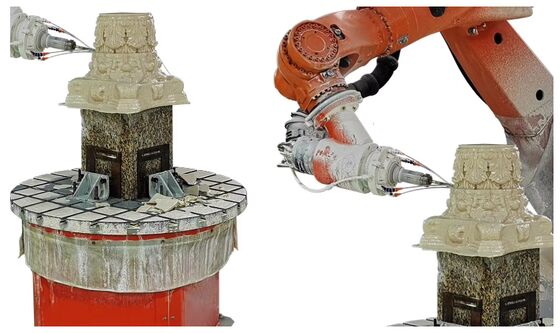 ماشین برش سنگ روبات 6 محور CNC با کنترل متقاطع و چرخ BT40 برای حکاکی مقیاس بزرگ 3100mm