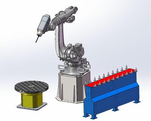 ماشین برش سنگ روبات 6 محور CNC با کنترل متقاطع و چرخ BT40 برای حکاکی مقیاس بزرگ 3100mm