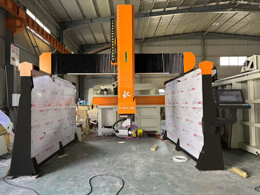 دستگاه حکاکی سنگ CNC 5 محور با اتصال کامل 5 محوره، اسپیندل سنگین 7.5 کیلووات و میز پردازش 3000×1300 میلی متر