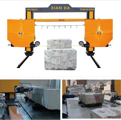 دستگاه اره سیمی CNC PLC متحرک گانتری برای برش بلوک سنگ بزرگ