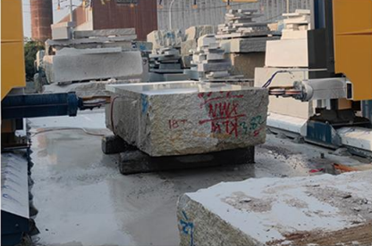 دستگاه اره سیمی CNC متحرک گانتری با چهار فلایویل برای برش بلوک سنگ بزرگ 3500 × 3500 × 2200 میلی متر