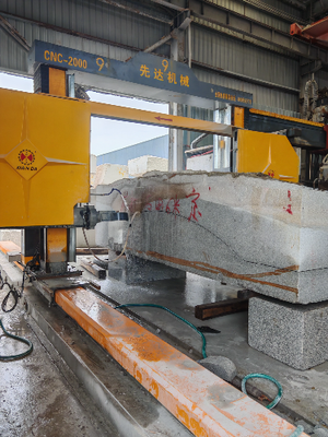 دستگاه اره سیمی CNC متحرک گانتری با چهار فلایویل برای برش بلوک سنگ بزرگ 3500 × 3500 × 2200 میلی متر