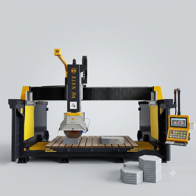 5 محور ماشین برش پل پل CNC با چرخش تیغه 360 ° و اندازه پردازش 3200x2000mm برای ساخت سنگ