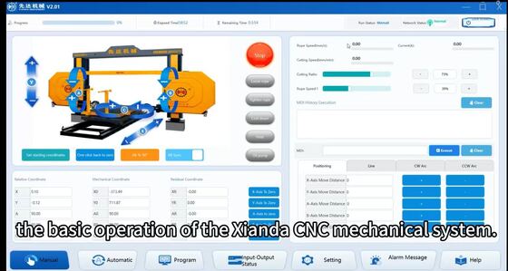 ماشین تراش سیم الماس 4 محور CNC با موتور آهنربا دائمی 15KW برای برش سنگ 2000 * 2300 * 1500mm